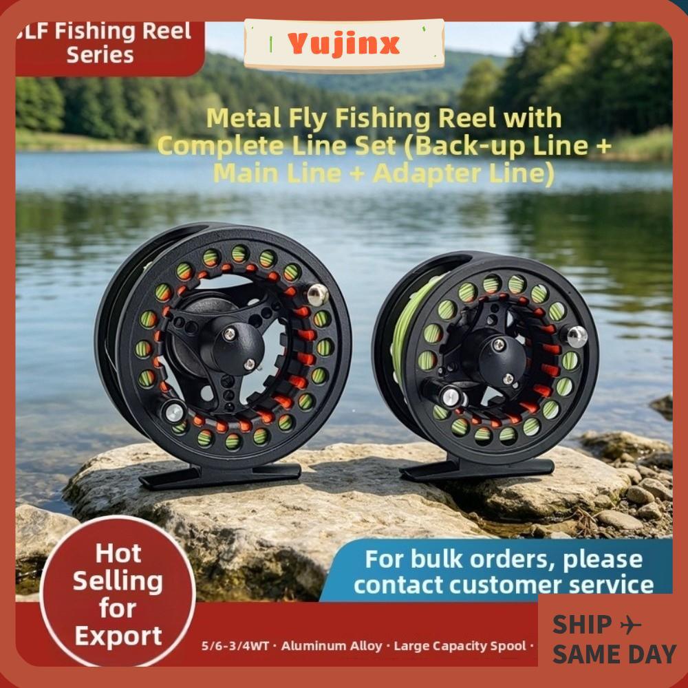 YUJINX Fly Reel Combo, ขนาดใหญ่ Arbor อลูมิเนียม Fly Fishing Reel, ทนทาน 3/4 5/6 WT Backing Leader W