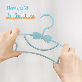 50PCS ไม้แขวนเด็ก ไม้แขวนเสื้อเด็ก พลาสติกหนา ไม้แขวน ไม้แขวนเสื้อเด็ก 3-in-1