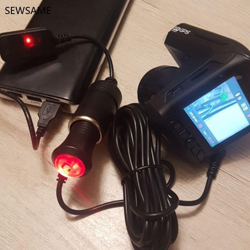 SEWSAME 5V 2A USB ถึง 12V ไฟแช็กซ็อกเก็ต USB ไฟแช็กชายกับหญิง