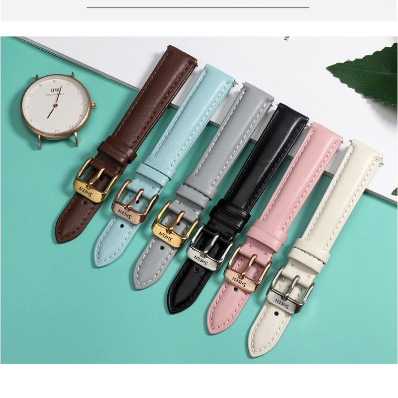 Casio สายนาฬิกาหนังแท้ผู้หญิง sheen Series สแตนเลสสตีลหัวเข็มขัด SHE-4539/4540 สร้อยข้อมือ (tali jam casio)
