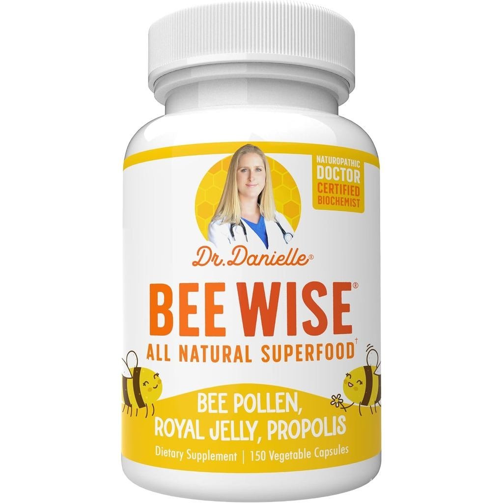 ดร. Danielles Bee Wise - อาหารเสริมเกสรผึ้ง - Bee Well with Royal Jelly, Propolis, Beepolen ใน 4 แคป