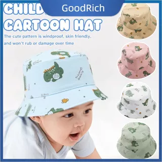 【สินค้าพร้อมส่ง】 หมวกเด็กรูปไดโนเสาร์การ์ตูนนักตกปลา - หมวกกันแดดพร้อมเชือก | 5 สี 【GoodRich】