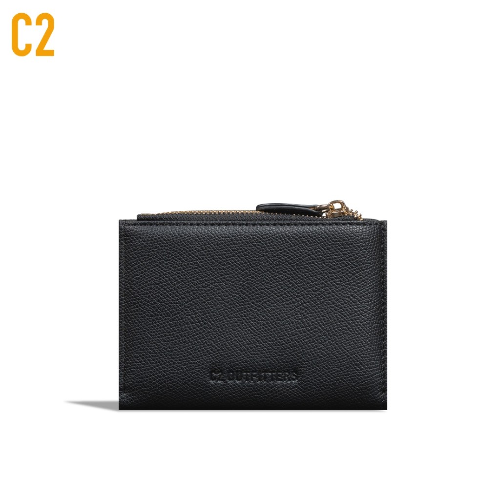 C2 Harsya Black Leather Wallet - กระเป๋าสตางค์หนังผู้หญิง