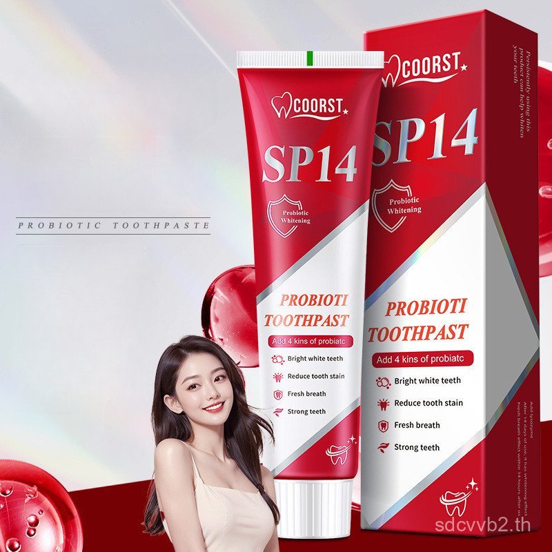 Non-Irrting Lightweight COORST SP14 ยาสีฟันโปรไบโอติก 100g ฟันขาว ลดคราบ ความสดชื่นเสริมสร้างฟัน