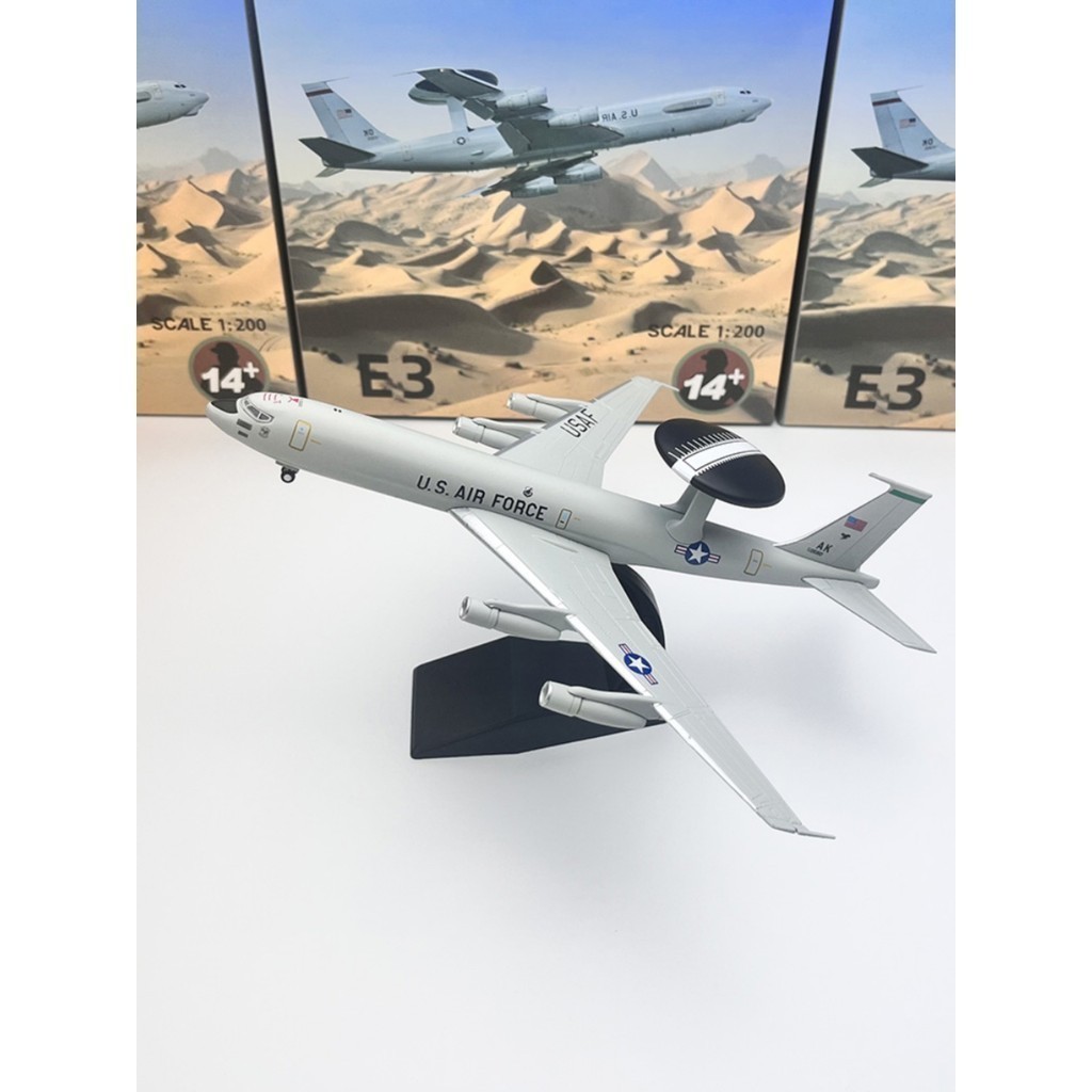 Pandon Hobby PD1M 1/200 US Air Force Boeing E-3 ดูชั้นคําเตือนเครื่องบินสําเร็จรูปโลหะผสมทหารเครื่อง