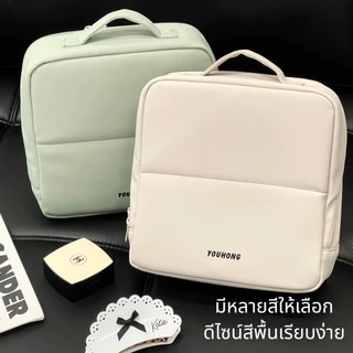 แบบพกพาขนาดใหญ่-ความจุกระเป๋าเครื่องสําอาง ปู่ กระเป๋าเก็บหลายช่องยืนพาร์ทิชันกรณีดินสอกันน้ํา
