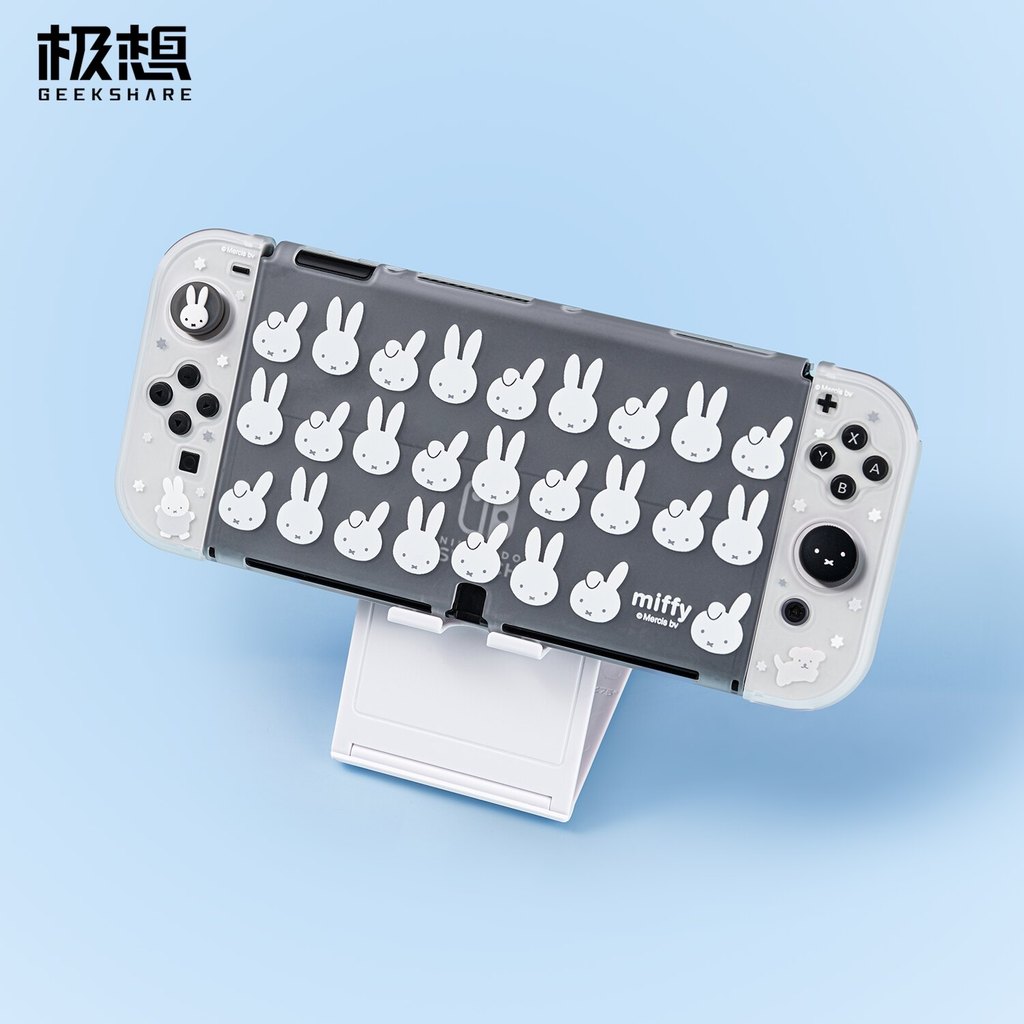 Geekshare Miffy Jointed เคสแข็งกึ่งโปร่งใสสําหรับ Switch OLED