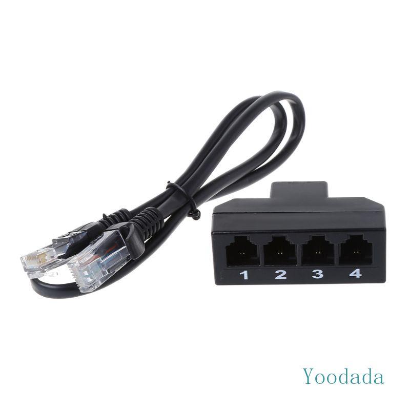 Yoo RJ45 ถึง RJ11 อะแดปเตอร์ตัวเชื่อมต่อ RJ45 8P8C ชาย 4 RJ11 6P4C ตัวแปลงหญิงพร้อมสาย