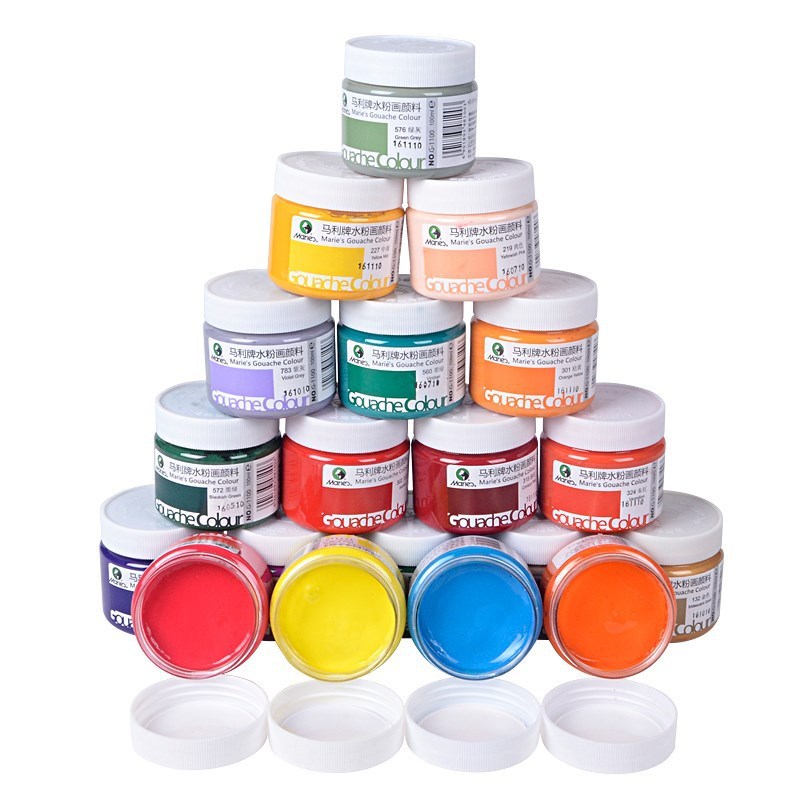 Marley Gouache Paint Set 100ml Finger Paint Gouache Paint Washable Art Students Special Bottle Tool 