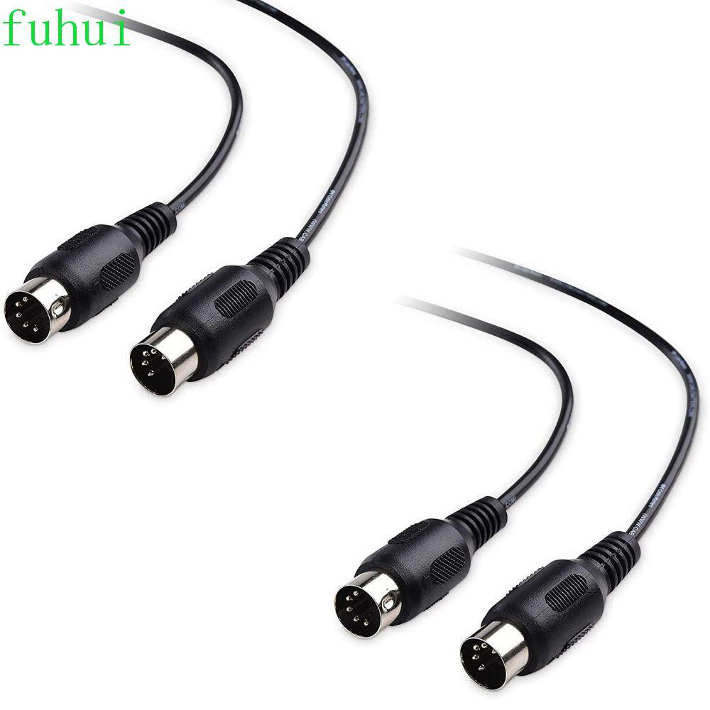 FUHUI MIDI สาย,ทองแดง 5-Pin DIN Plug MIDI สายต่อ,สีดําหลายความยาวเกียร์เพลงชายชาย Din-5pin M/M สายอะ