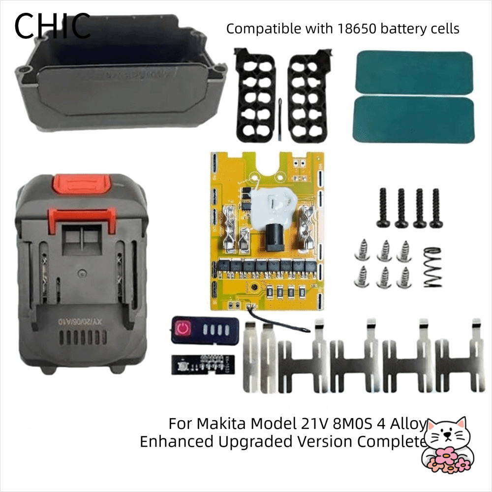 กล่องเก็บแบตเตอรี่ CHIC, แบตเตอรี่ 21V 10/15/20 Core 18650, ชาร์จ PCBA เครื่องมือไฟฟ้าสากล DIY กําลังสูงสําหรับเครื่องมือตัด Makita