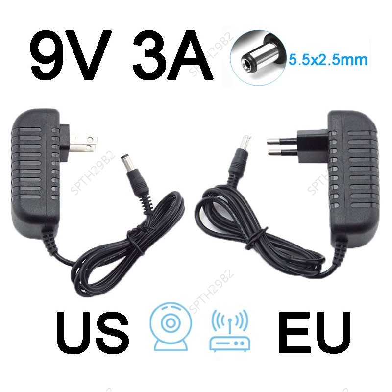 5.5*2.5 มม.9 โวลต์ 3A Switching Power Supplies 110V 220V AC to DC Adapter Converter Charger Transfor