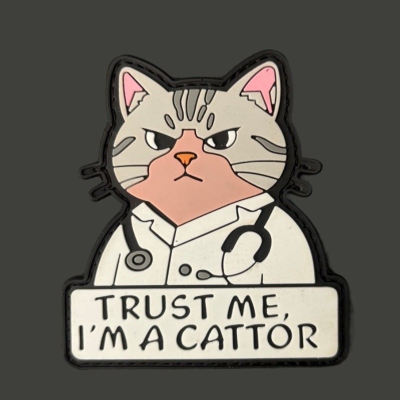 Trust Me, Im A Cattor Patch ยุทธวิธีป้าย PVC Hook และ Loop กระเป๋าเป้สะพายหลังเสื้อผ้าอุปกรณ์เสริมสติกเกอร์