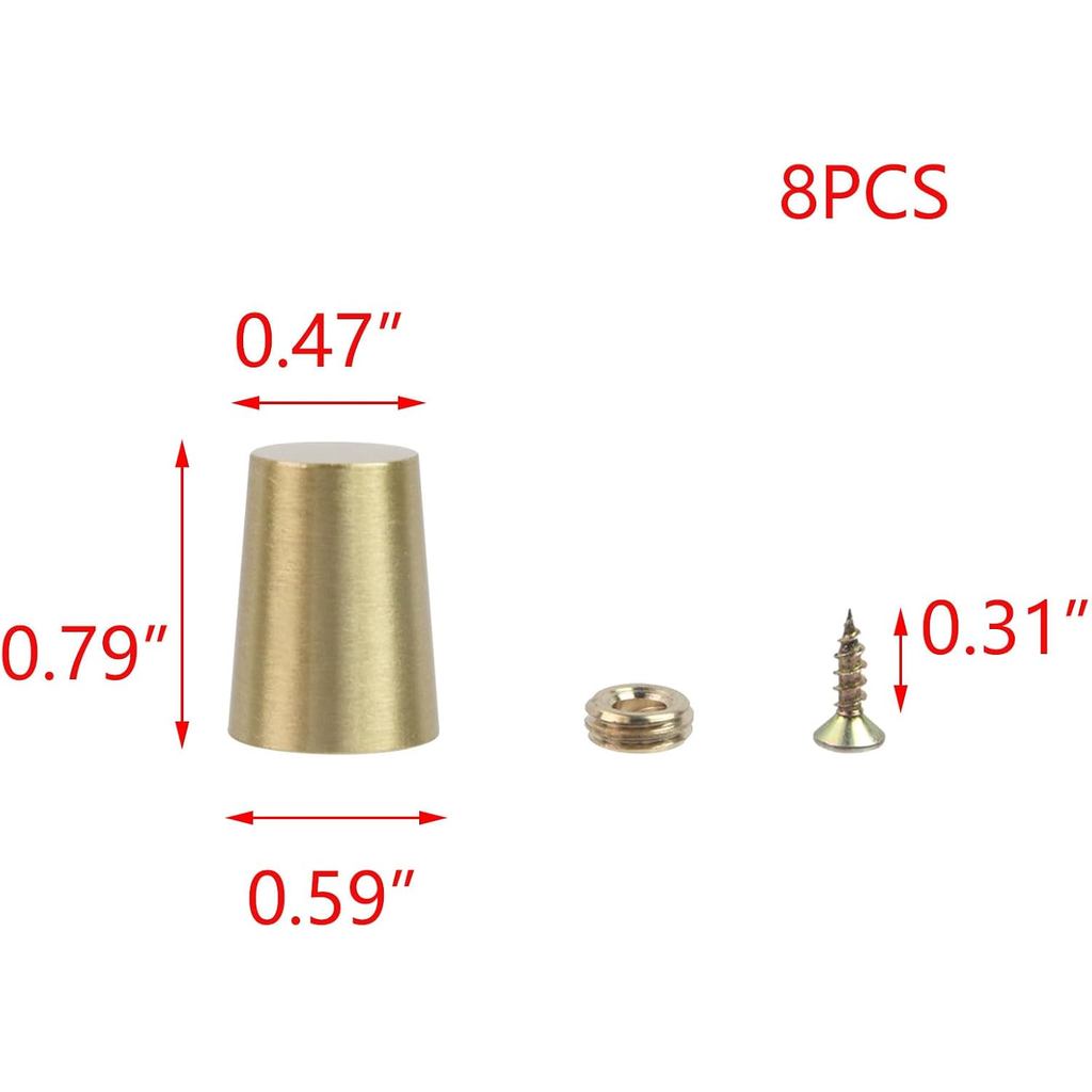 T T T Ulead 8PCS ทองเหลืองมินิเฟอร์นิเจอร์ยางกันชนฟุตเขียงขาพร้อมสกรูและเครื่องซักผ้า,สําหรับเครื่อง