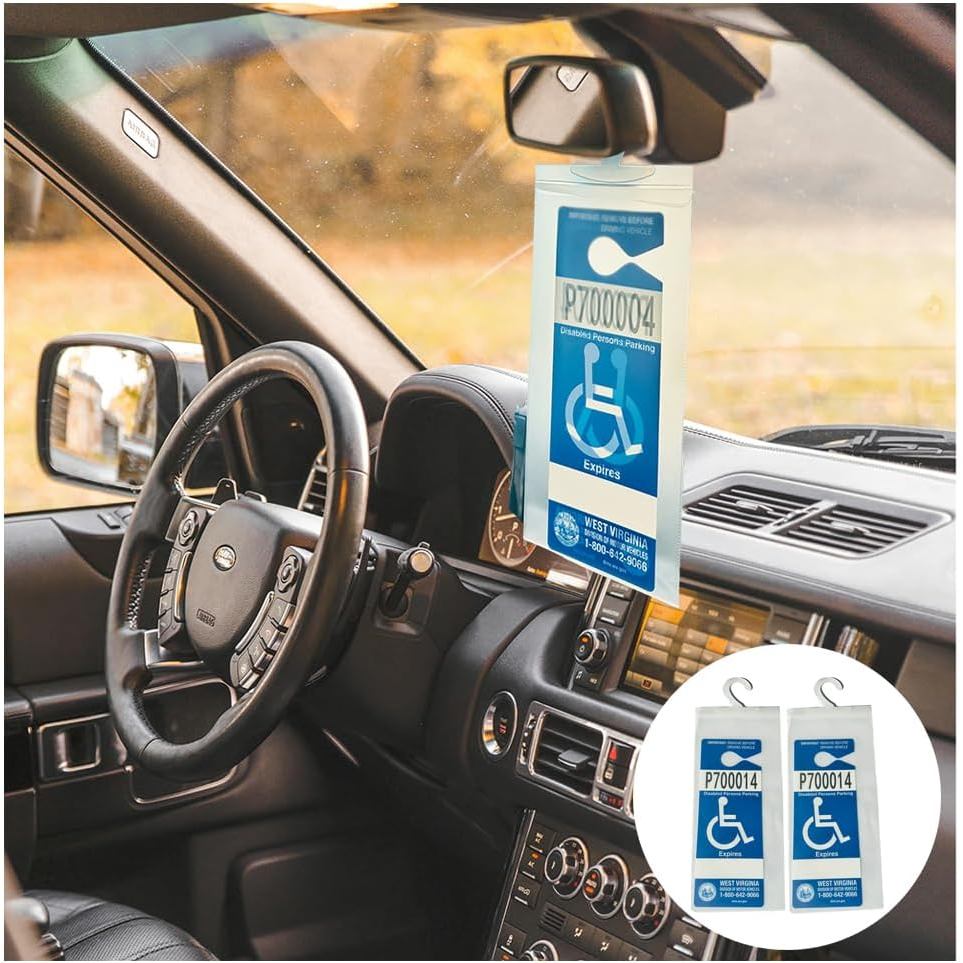 Encell Handicap Placard Holder 2PCS Clear Disabled ที่จอดรถ Permit Placard กระจกป้องกันแท็กสําหรับอั