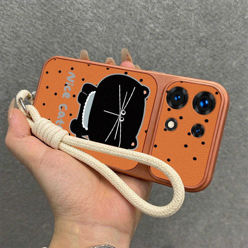 สําหรับ infinix NOTE EDGE 30 40 40 PRO + หมายเหตุ 50X 50S 60 PRO 50 PRO + 4G 5G 1Leather Texture เคสโทรศัพท์พร้อมเชือกเส้นเล็กฟรี 1TP-DT-YDHM01