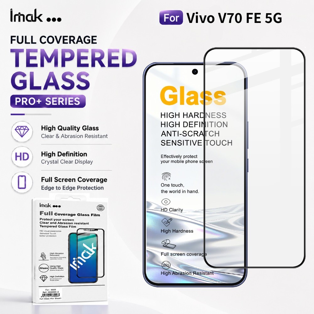 ฟิล์มกระจก สำหรับ Vivo V70 FE Elite 5G Elite 5G กันน้ํามัน 9H ความแข็ง HD Clear FM0003