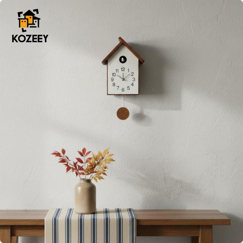 KOZEEY ไม้ Cuckoo Wall Cuckoo Timepiece ลูกตุ้ม Swing Cuckoo Wall Cuckoo