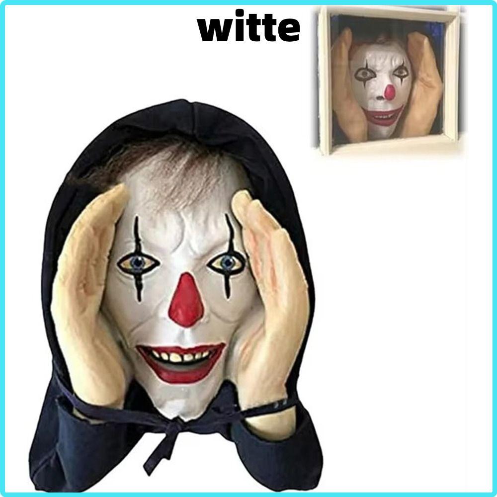 WITTE สติกเกอร์หน้าต่างสยองขวัญ PVC Peeper Freak สำหรับตกแต่งฮาโลวีน ติดในร่มและกลางแจ้ง ตลก