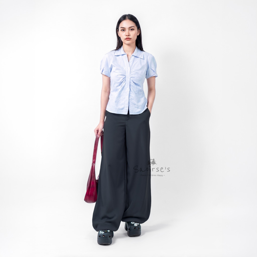 SILVER BONES Norelle Cloudy Barrel Pants - Womens Loose Streetwear Casual Style Skena Pants / Baggy 