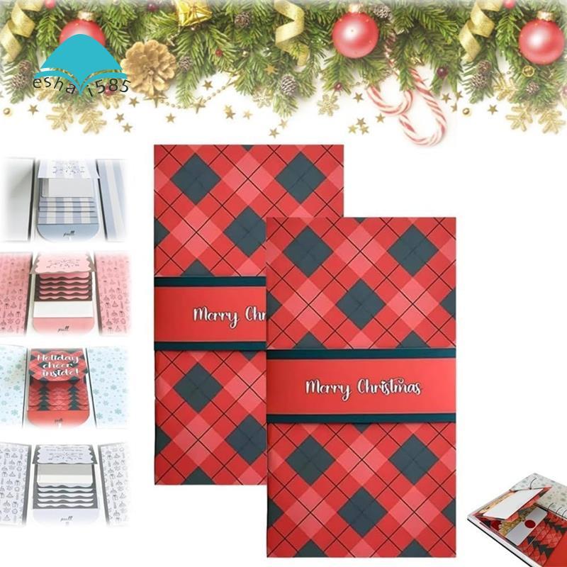 Eshai585 Christmasgift Xmas DIY Surprise Money Card, Handmade Christmas Gift Card Booklet,สําหรับผู้