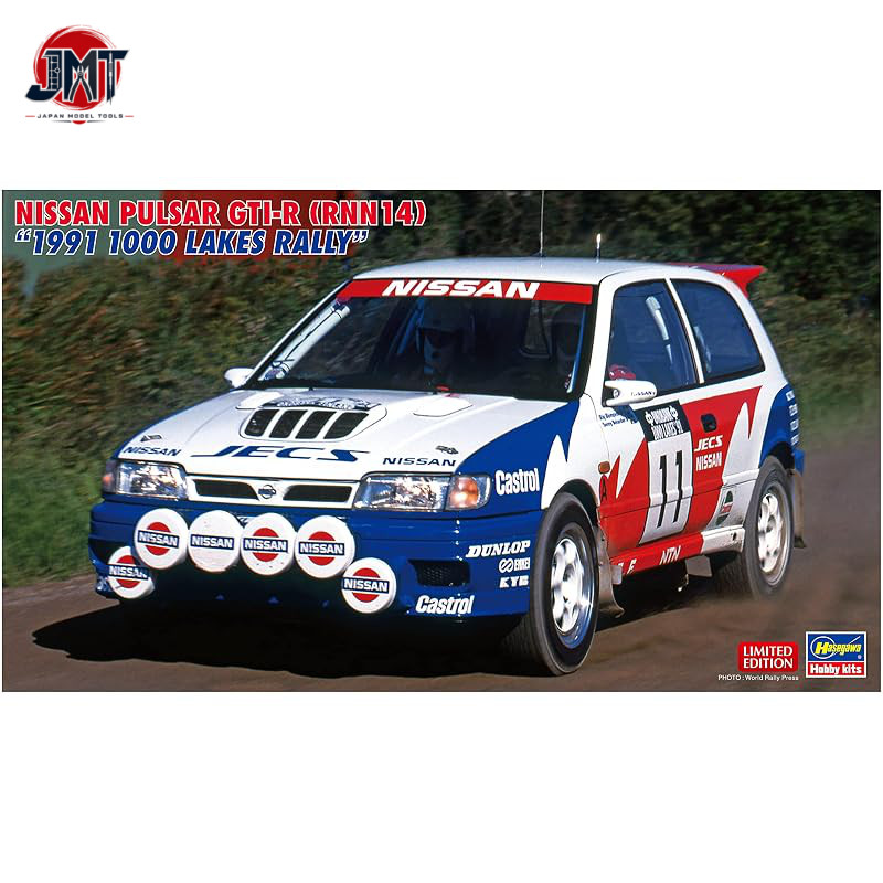 Hasegawa 1/24 Nissan Pulsar (RNN14) GTI-R 1991 1000 Lakes Rally Plastic Model 20605