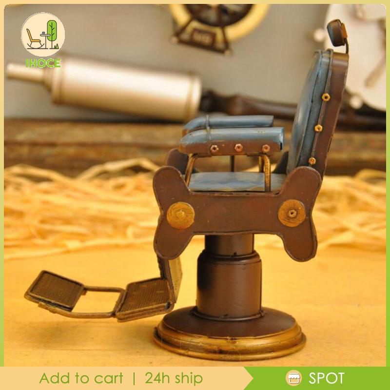 [Ihoce] Vintage Furniture Decor เก้าอี้เหล็กรุ่น Figurines Retro เครื่องประดับสะสมสําหรับห้องโต๊ะ