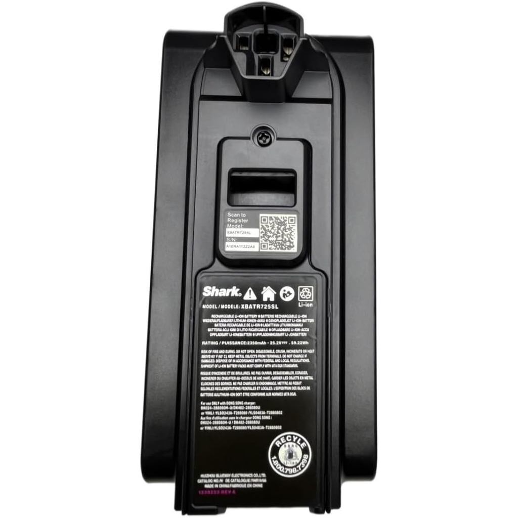 25.2V 2350mAh เปลี่ยนแบตเตอรี่เข้ากันได้กับ Shark XBATR725SL IZ840H IZ862H UZ865H, เครื่องดูดฝุ่นไร้