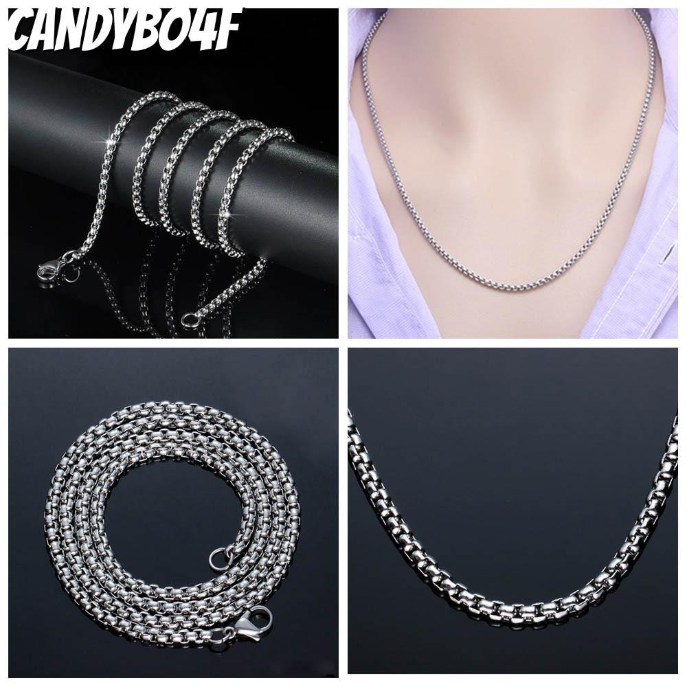 CANDYBO4F สร้อยคอสแตนเลสเครื่องประดับฮิปฮอปงบ