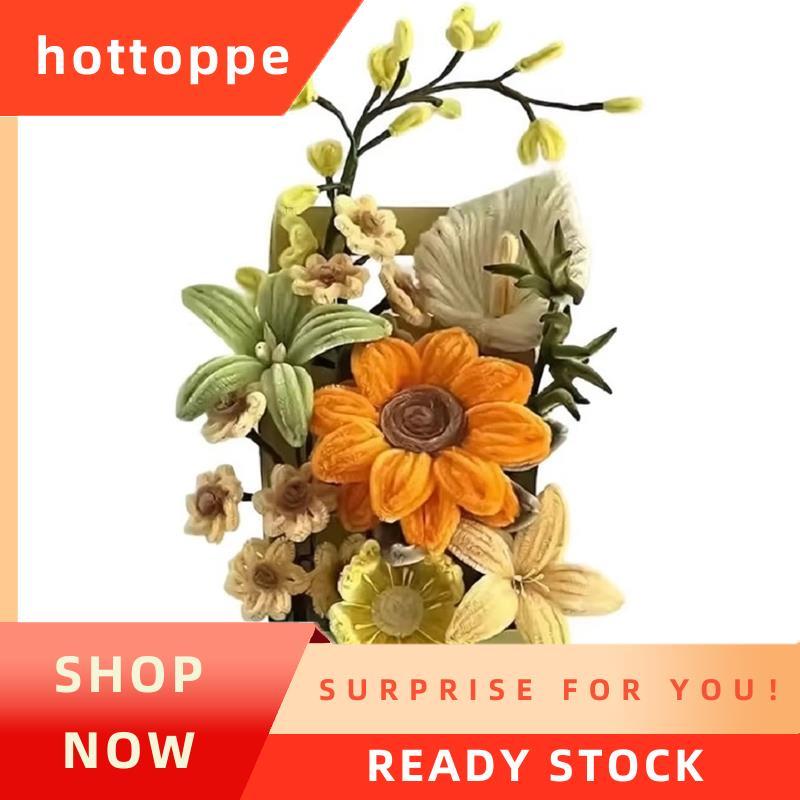 hottoppe Pipe Cleaners Craft Flowers Kit DIY Chenille Stems Bouquet Decor สําหรับ Home Room B