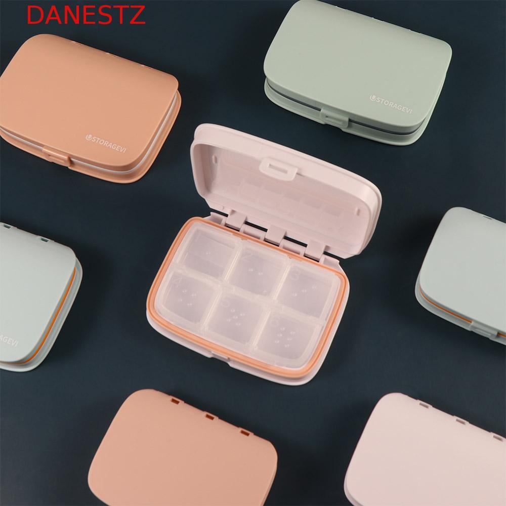 DANESTZ Pill Case แบบพกพาสะดวก Pill Box Pill Organizer Case 4/6 Grid Weekly Storage Box