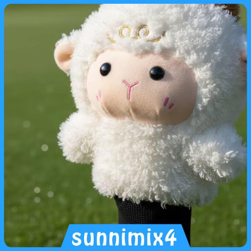 [H2Sports] Sheep Golf Headcover Fuzzy Soft and Fuzzy Golf Headcover Sports Gear Sock-Type ปักรายละเอ
