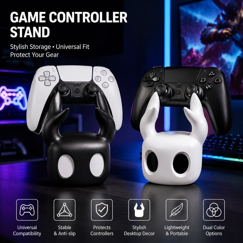 แท่นวางจอยดีไซน์เขาโค้ง ที่ตั้งจอย PLA พิมพ์ 3D รองรับการจัดวางจอย PS4 PS5 Xbox และ Ninten&do Switch Pro