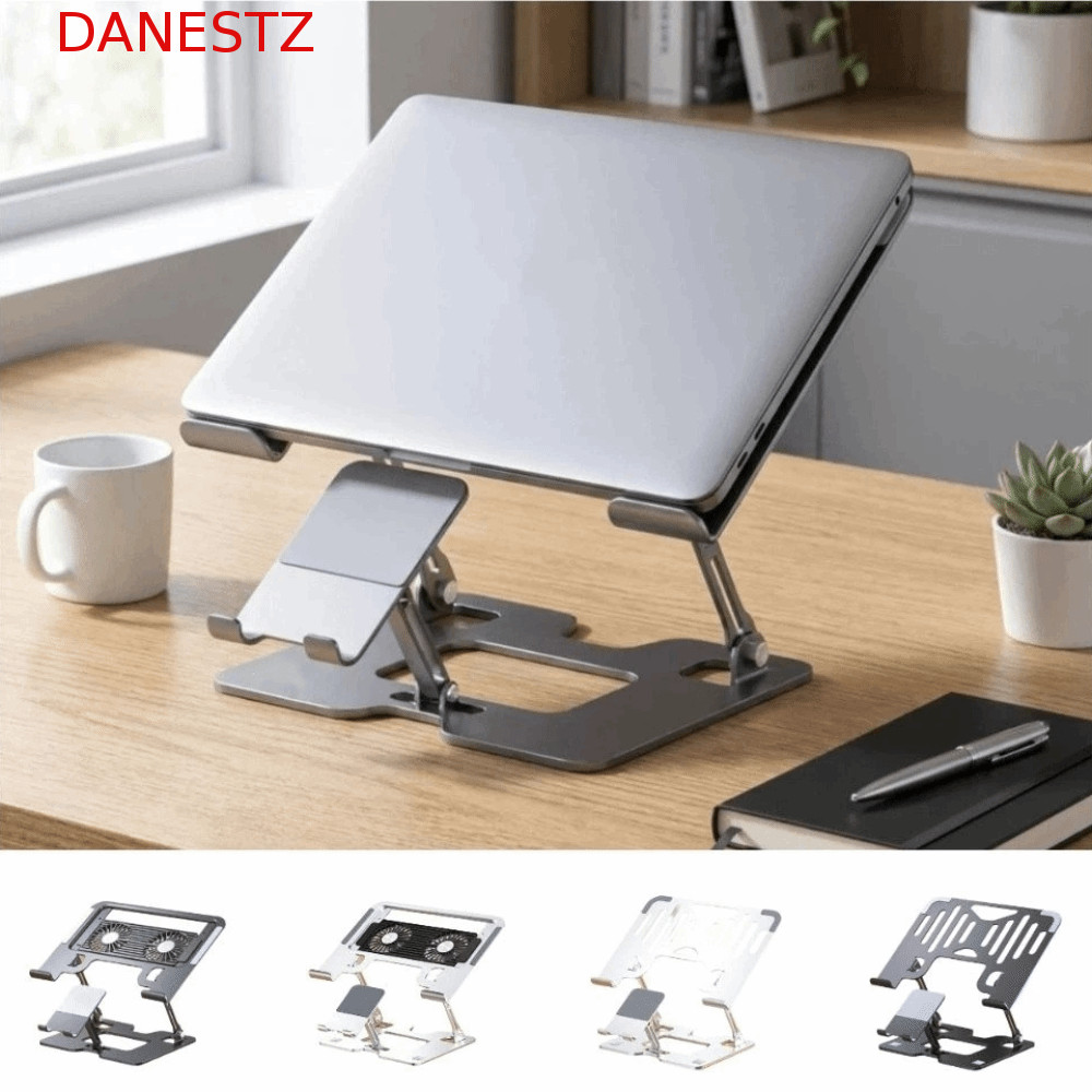DANESTZ ที่วางโทรศัพท์ขาตั้งแล็ปท็อป, ขาตั้งระบายความร้อนแล็ปท็อป Ergonomic 2-in-1, อุปกรณ์เสริมคอมพ