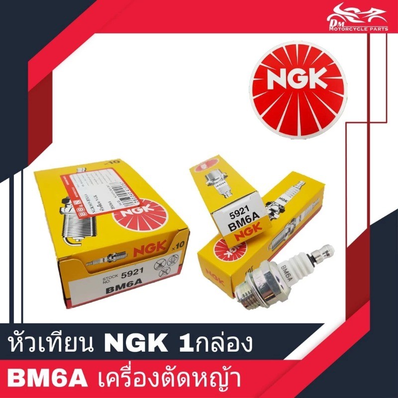 (10 ชิ้น) หัวเทียน NGK BPM6A 2-Stroke สําหรับเครื่องตัดหญ้าและศูนย์บริการการเกษตร