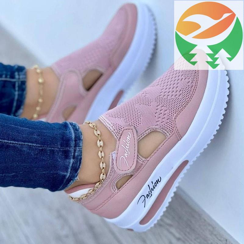 Ra9 ในสต็อกแพลตฟอร์มสุภาพสตรีทุกวัน airy sport trans hollow out Footwear สุภาพสตรี footwear ผู้หญิงเ