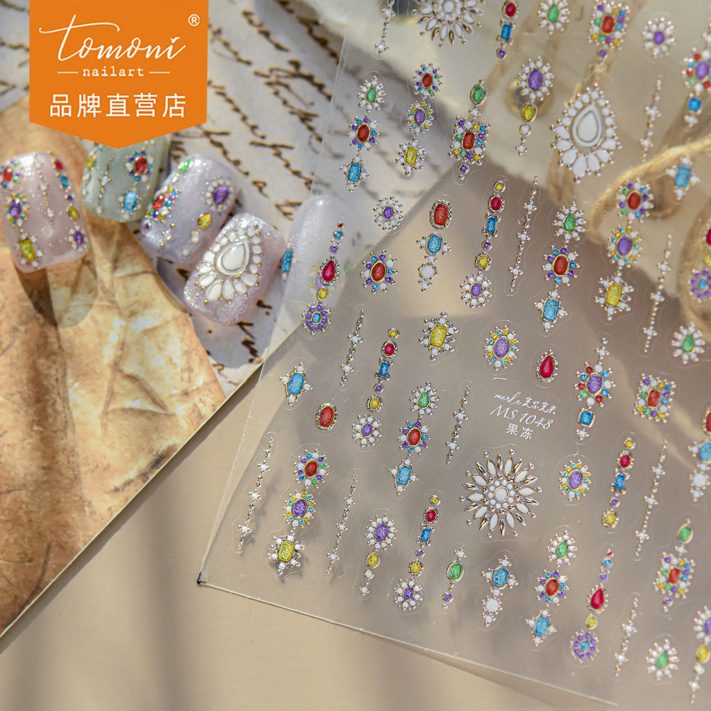 [Meow.Sensei] tomoni Jelly Nails Stickers Mo Lost Cooperation Style New ins Light Luxury Nail Sticke