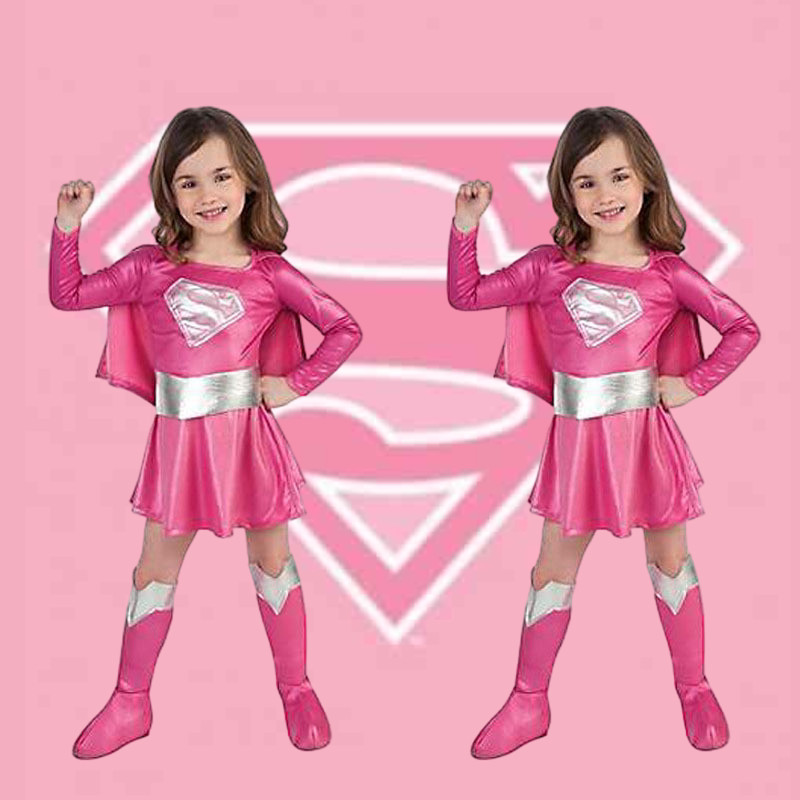 เด็ก Supergirl เครื่องแต่งกายเสื้อคลุมเครื่องแต่งกายคอสเพลย์ Superhero Wonder Woman Boot Cover Batma