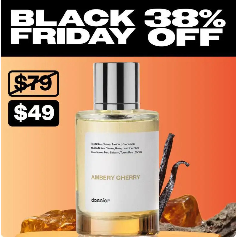 Ambery Cherry, Dossier, Uni Perfume, 50ml-100ml, Eau de Parfum, Cherry, Almond, Clove, Rose, Jaine, 