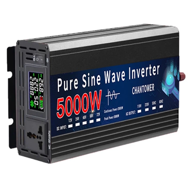 0EKE 4000W 5000W อินเวอร์เตอร์ 12V 220V 24V 110V Pure Sine Wave อินเวอร์เตอร์ DC เป็น AC แบบพกพาแรงด