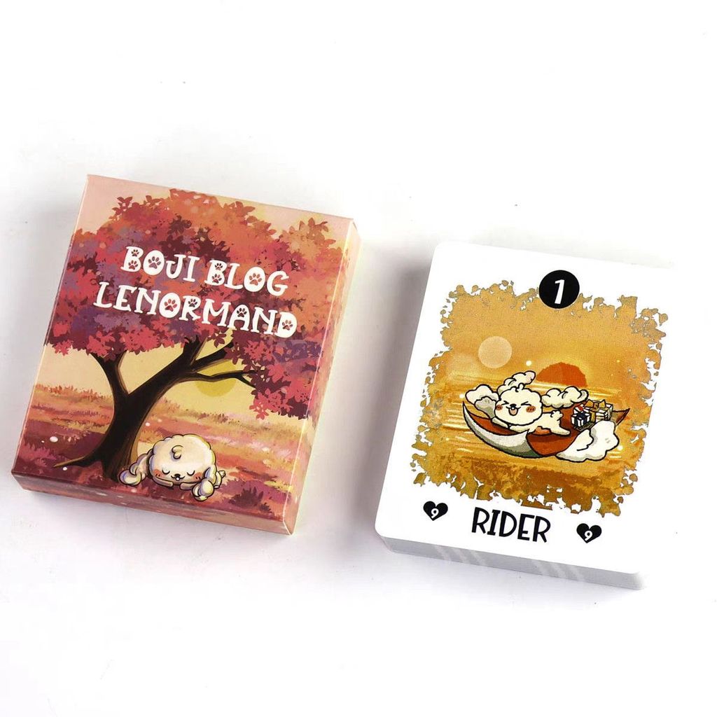 7 * 8 ซม. Boji Blog Lenormand เกมกระดานภาษาอังกฤษการ์ดเกม Boji Blog Lenormand