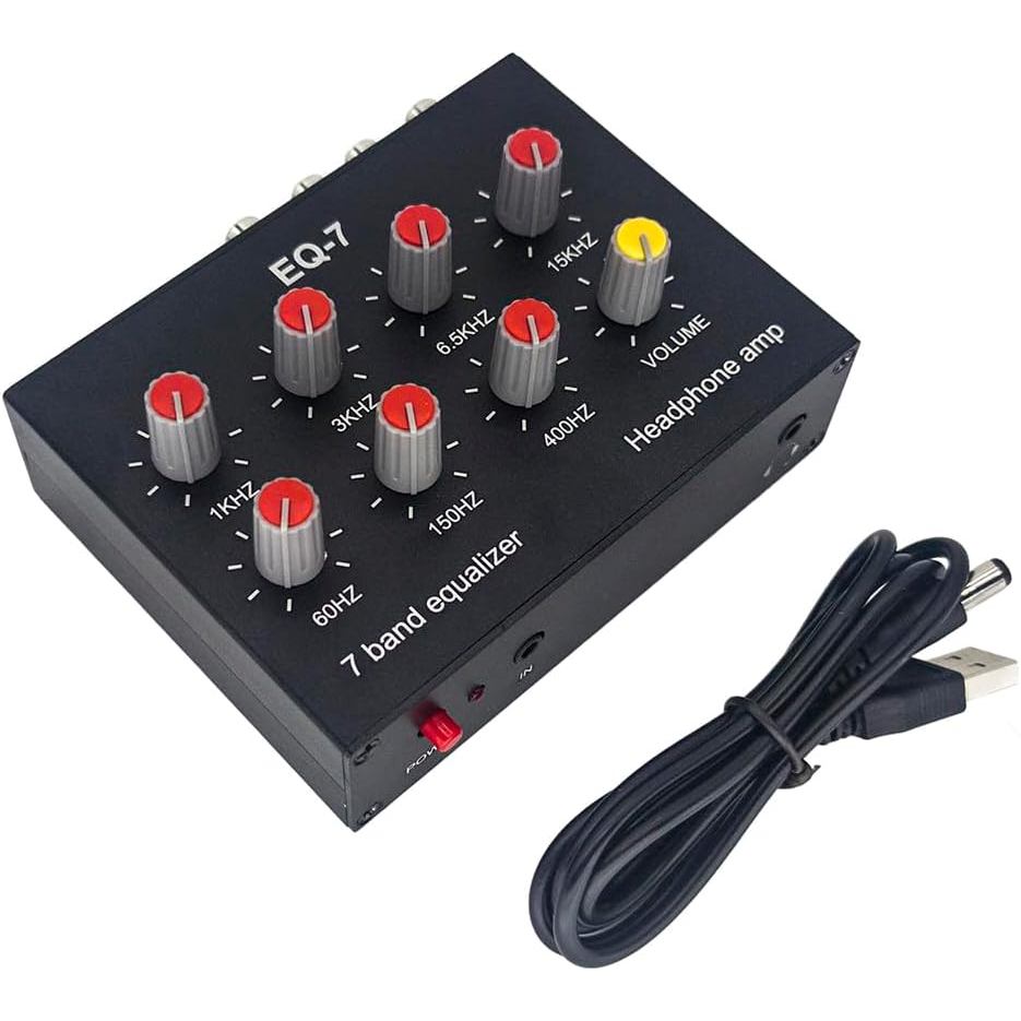 EQ-7 สัญญาณเสียงชุดหูฟังเครื่องขยายเสียง 7-Band EQ Equalizer 2 ช่องเสียงดิจิตอล Equalizer