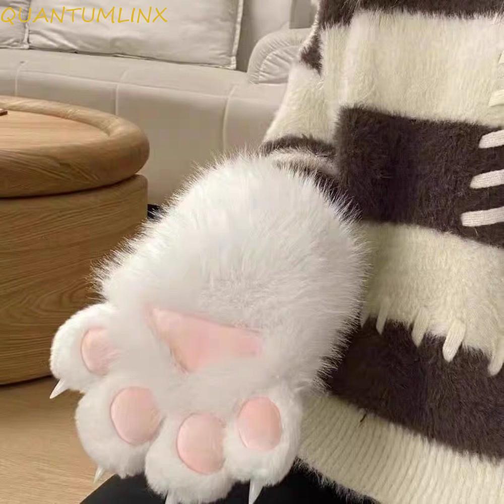 QUANTUML Beast Claw ถุงมือ, Furry Warm คอสเพลย์เครื่องแต่งกายถุงมือ,การ์ตูน Thicken คอสเพลย์ Props ตุ๊กตาแมว Paw ถุงมือ Party