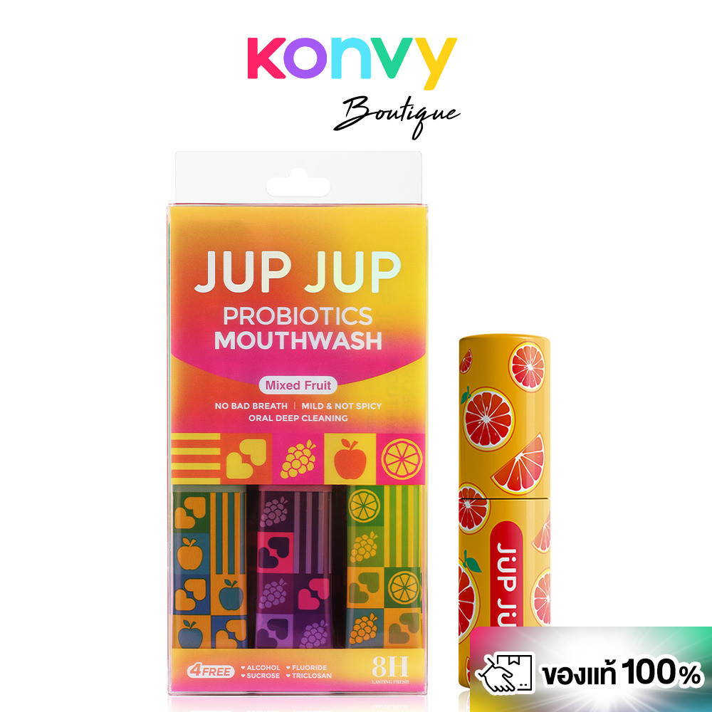 [เซท 2 ชิ้น]  JUP JUP Refreshing Oral Spray 8ml กลิ่น Honey Yuzu Tea + Mouthwash [10ml x 12pcs]