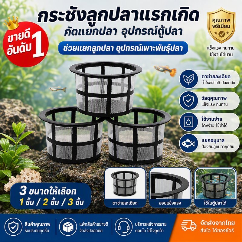 กระชังลูกปลาแรกเกิด คัดแยกปลา อุปกรณ์ตู้ปลา ช่วยแยกลูกปลา อุปกรณ์เพาะพันธุ์ปลา เหมาะเพาะพันธุ์ปลา เลี้ยงลูกปลา