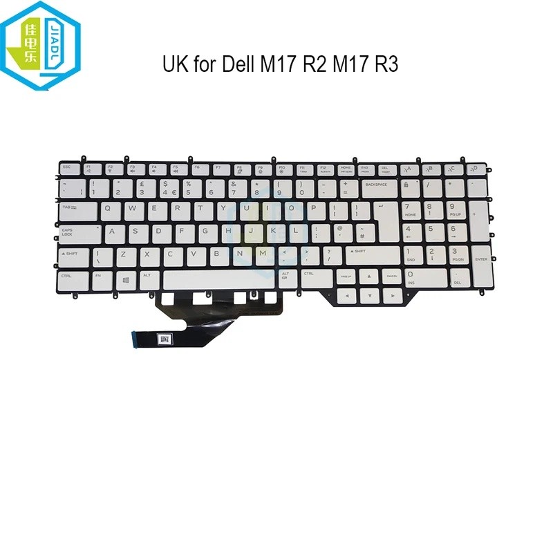UK RGB Backlit คีย์บอร์ดสําหรับ Dell Alienware Area 51M R2 M17 R2 M17 R3 M17 R4 P38E P79F 0J1HF5 J1H