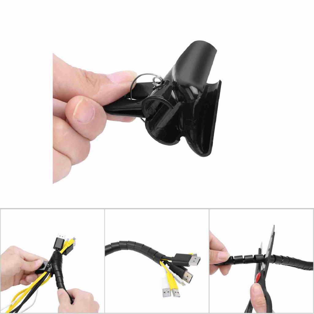 Ropa888 Spiral Cable Wrap Reusable Tube Organizer Storage ยืดหยุ่นสําหรับ Home และ Office (1.5mx16mm