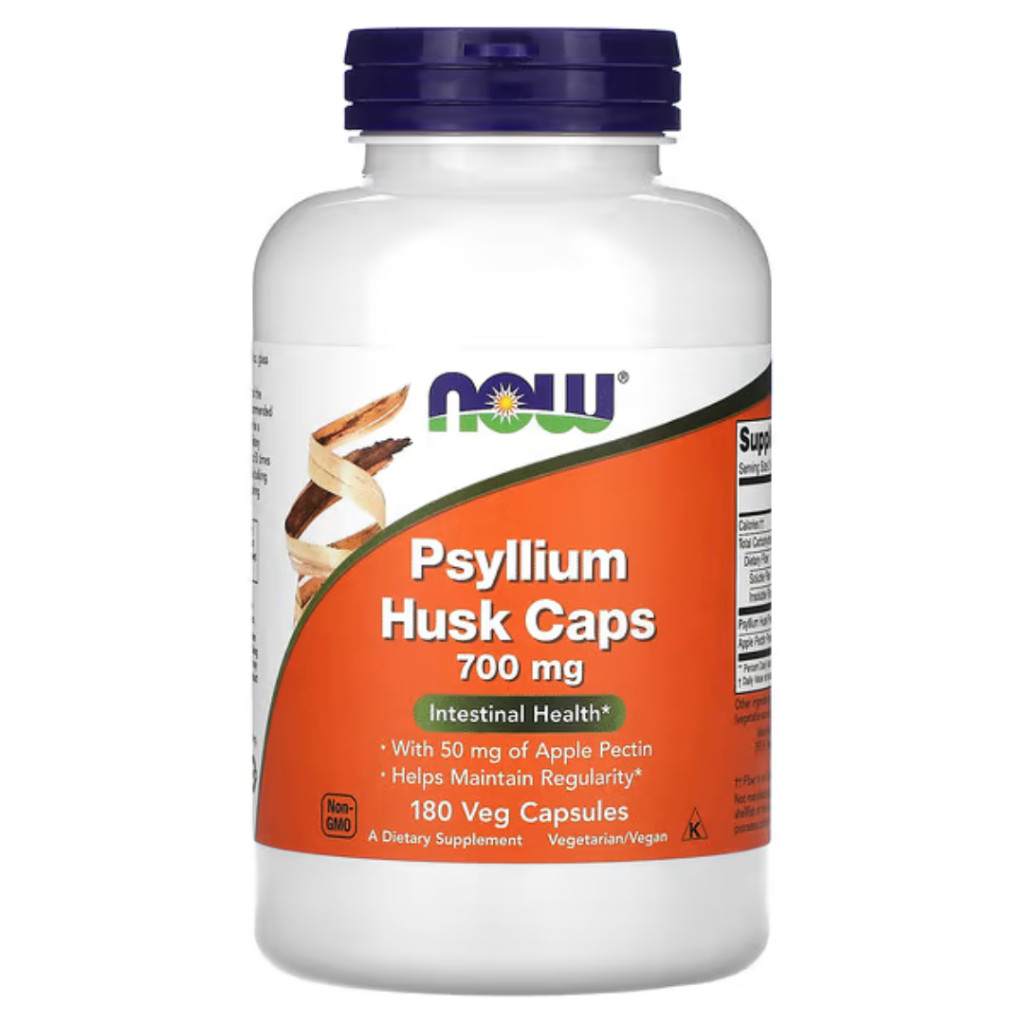 NOW Psyllium Husk 700mg Capsules With Apple Pectin Rich Soluble Fiber Soften Stools Effectively Support Intestinal Peristalsis And Maintain Healthy Daily Bowel Regularity Naturally
