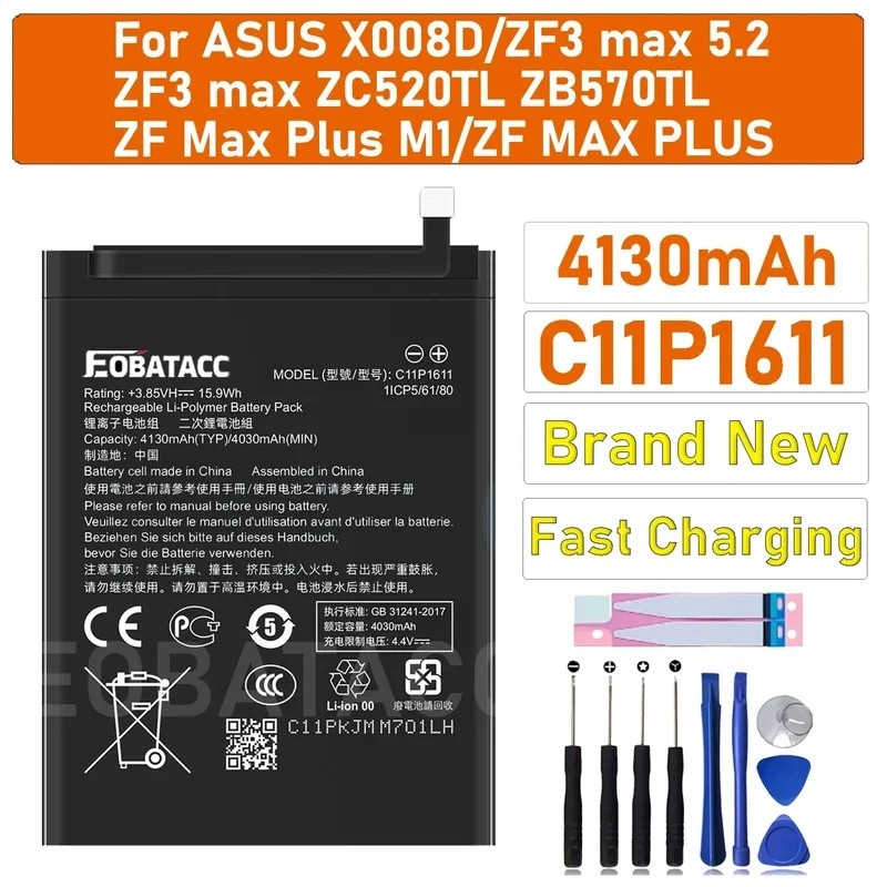 C11P1611 4130mAh แบตเตอรี่สําหรับ ASUS Zenfone 3 Max Z3 Max ZC520TL ZB570TL X018DC X008DB PegASUS 3 