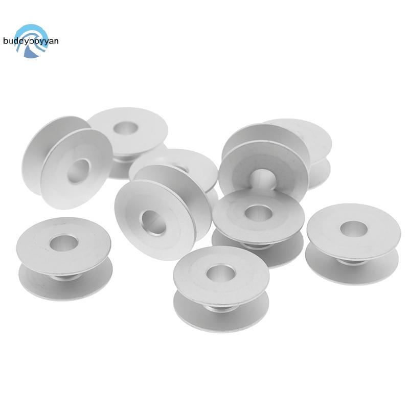 Teeny-weeny 10 ชิ้น 21 มิลลิเมตรอุตสาหกรรมอลูมิเนียม Bobbins สําหรับนักร้อง Brother จักรเย็บผ้าเครื่